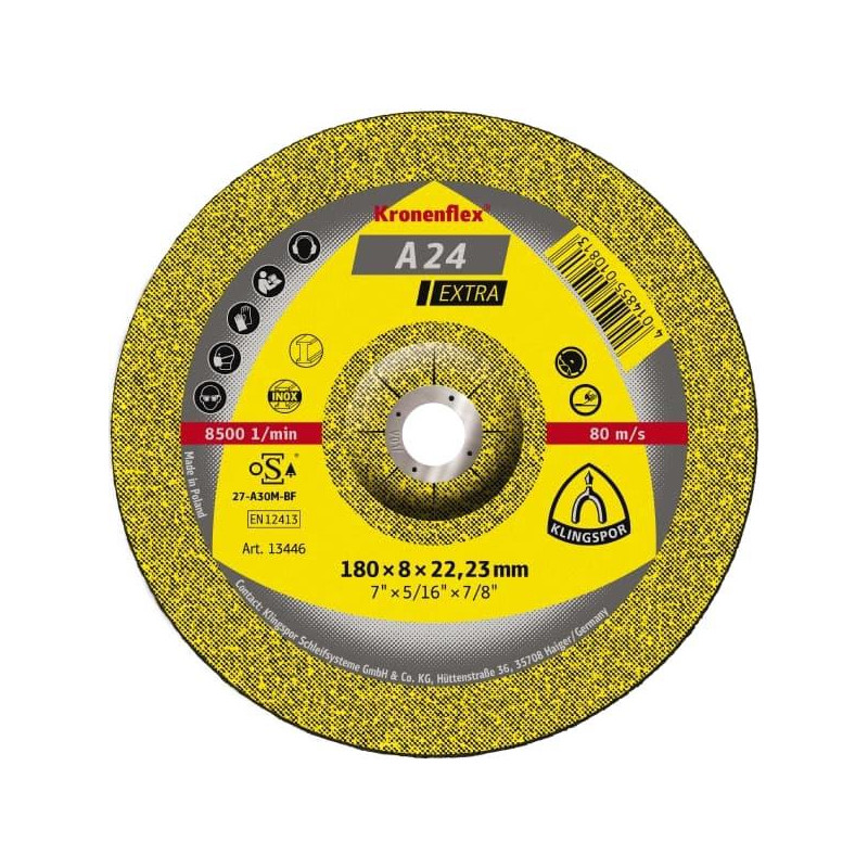 Metalo šlifavimo diskas Klingspor 125 x 6 x 22.23 mm Metalo šlifavimo diskas Klingspor 125 x 6 x 22.23 mm