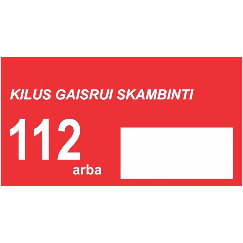 Lipdukas priešgaisrinis 120x225mm Lipdukas priešgaisrinis 120x225mm