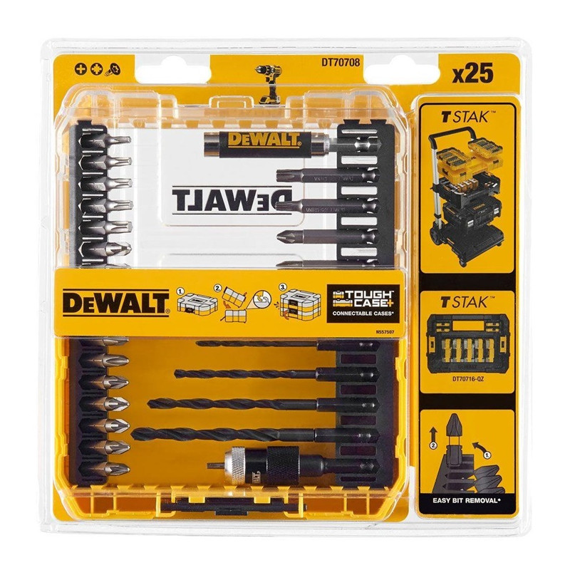 Sukimo antgalių ir grąžtų komplektas DeWalt 25 vnt Sukimo antgalių ir grąžtų komplektas DeWalt 25 vnt