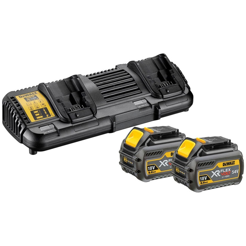 Akumuliatorių ir kroviklio komplektas DCB132T2 18/54V 2x6Ah Akumuliatorių ir kroviklio komplektas DCB132T2 18/54V 2x6Ah