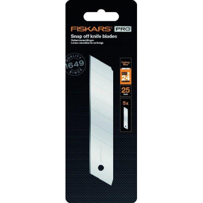 Ašmenys peiliui laužomais ašmenimis FISKARS 25mm 5vnt Ašmenys peiliui laužomais ašmenimis FISKARS 25mm 5vnt