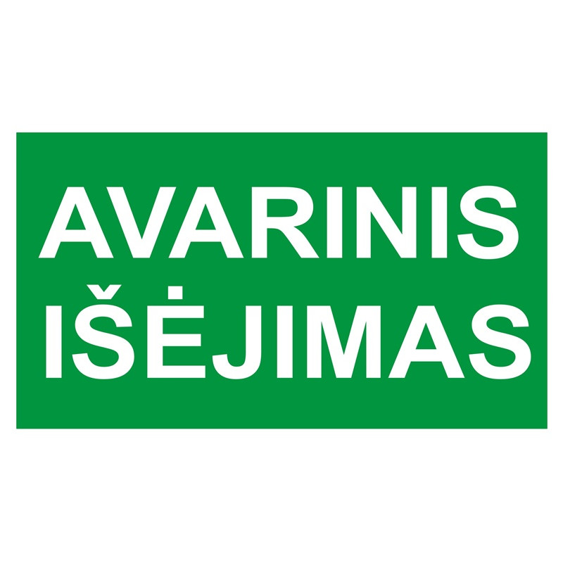 Lipdukas avarinis išėjimas 130x230mm Lipdukas avarinis išėjimas 130x230mm