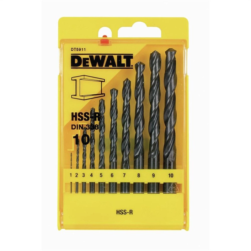 Grąžtų komplektas metalui DeWalt DT5911-QZ 1-10 mm, 10 vnt Grąžtų komplektas metalui DeWalt DT5911-QZ 1-10 mm, 10 vnt