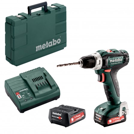 Akumulatora urbjmašīna Metabo PowerMaxx BS 12 (601036500) komplekts, 12 V, 2 x 2 Ah, lādētājs + maciņš
