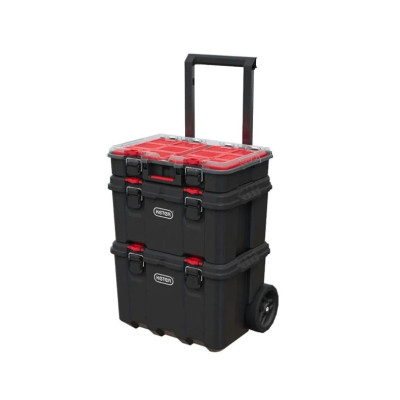 Dėžė Keter STACK N ROLL, juoda/raudona Dėžė Keter STACK N ROLL, juoda/raudona