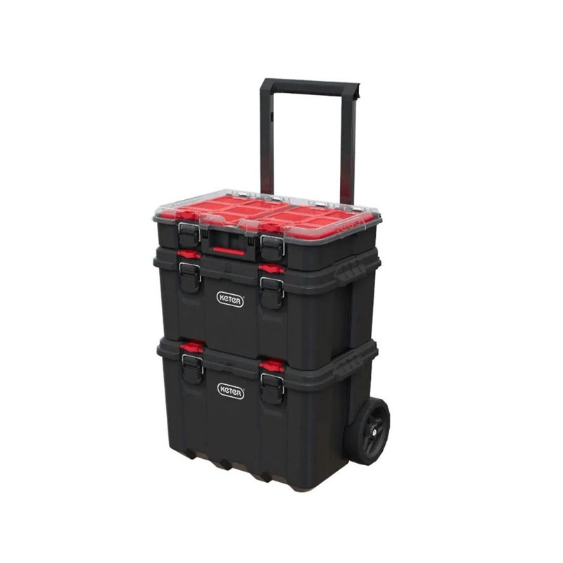 Dėžė Keter STACK N ROLL, juoda/raudona Dėžė Keter STACK N ROLL, juoda/raudona