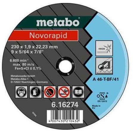 Griešanas disks Metabo Novorapid 230 (616274000), 230 mm, 1 gab