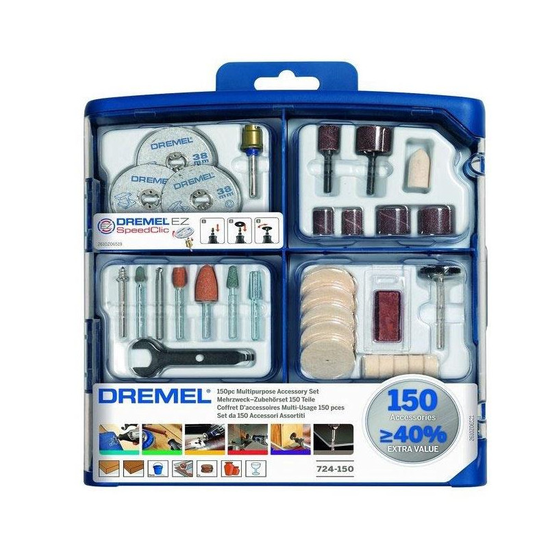 Graviravimo priedų komplektas Dremel 724, 150 vnt Graviravimo priedų komplektas Dremel 724, 150 vnt