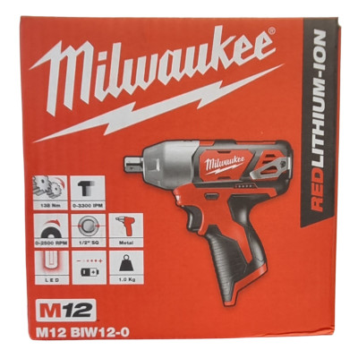 Akumulatora trieciena uzgriežņu atslēga Milwaukee M12 BIW12-0, 12 V, 138 Nm