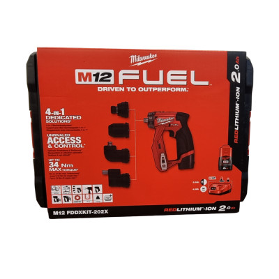 Akumulatora skrūvgriezis-urbjmašīna Milwaukee M12 FDDXKIT-0X, 12 V, 34 Nm + korpuss (bez akumulatora un lādētāja)