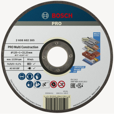 Bosch PRO Multi Material griešanas disks, 125 x 1 x 22,23 mm (2608602385)
