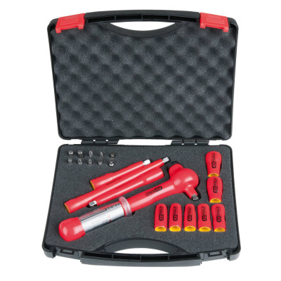 KS Tools 1/4" uzgriežņu atslēgu komplekts ar izolētiem instrumentiem, 21 daļa (117.1876)
