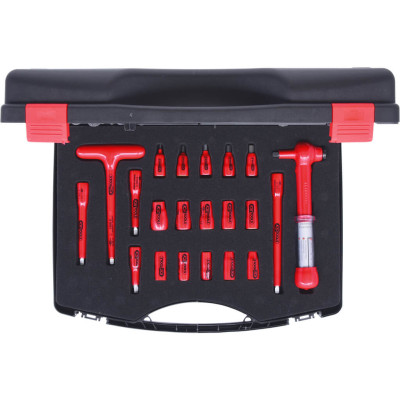 KS Tools 1/4" uzgriežņu atslēgu komplekts ar izolētiem instrumentiem, 21 daļa (117.1878)