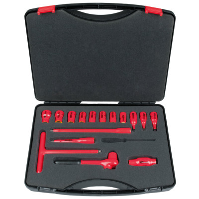 KS Tools 3/8" uzgriežņu atslēgu komplekts ar izolētiem instrumentiem, 16 daļas (117.1882)