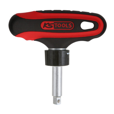 KS Tools 1/4" ERGOTORQUEmax T-veida roktura reversējama sprūdrata atslēga, 45 zobi (151.1109)