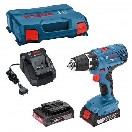 Akumulatora urbjmašīnas Bosch GSR 18V-21 (06019H100A) komplekts, 18 V, 2 x 2 Ah, lādētājs + maciņš