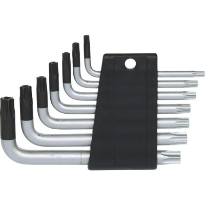 KS Tools Torx leņķa atslēgu komplekts ar urbumu, īss, 7 daļu TB10-TB40 (151.4150)