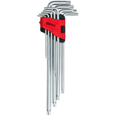 KS Tools Torx leņķa atslēgu komplekts ar urbumu, XL, 9 daļas TB10-TB50 (151.4580)