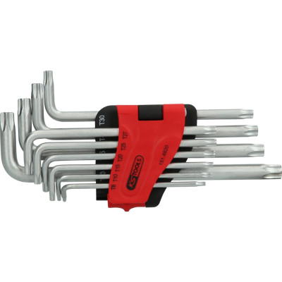 KS Tools Torx leņķa atslēgu komplekts ar urbumu, garš, 10 daļas, TB8-TB50 (151.4820)