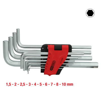 KS Tools sešstūra atslēgu komplekts, garš, 10 daļas (151.5040)