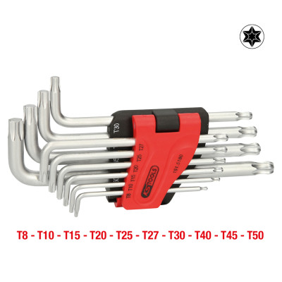 KS Tools lodveida galvas Torx leņķa atslēgu komplekts, garš, 10 daļas (151.5180)