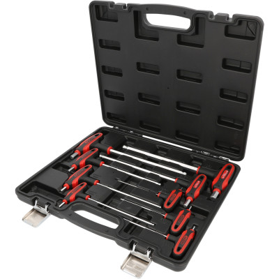 KS Tools T veida roktura sešstūra uzgriežņu atslēgu komplekts ar lodveida galu, 9 daļas (151.8150)