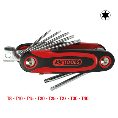 KS Tools Torx leņķa atslēgu salokāmais turētājs, 8 daļas (151.3510)