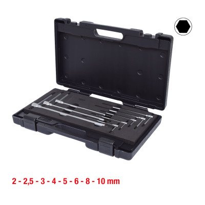 KS Tools trīsvirzienu T veida roktura sešstūra atslēgu komplekts, 8 daļas (158.5100)