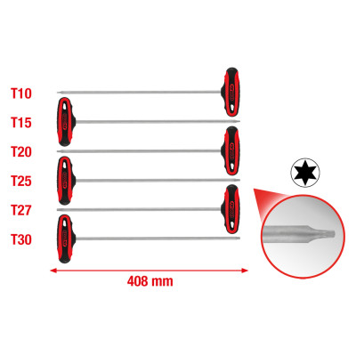 KS Tools T veida roktura Torx leņķa atslēgu komplekts, 6 daļas (158.8050)