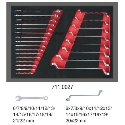KS Tools atslēgu komplekts, 24 daļas 1/1 sistēmas ieliktnī (711.0027)