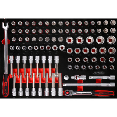 KS Tools 1/2" uzgriežņu atslēgu komplekts putuplasta ieliktnī, 95 daļas (811.0095)