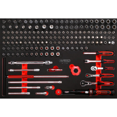 KS Tools 1/4" uzgriežņu atslēgu komplekts putuplasta ieliktnī, 169 daļas (811.0169)
