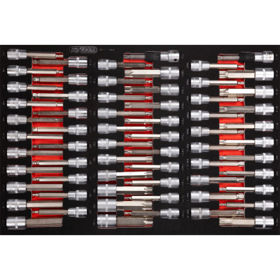 KS Tools 1/2" uzgaļu komplekts putuplasta ieliktnī, 64 daļas (811.1064)