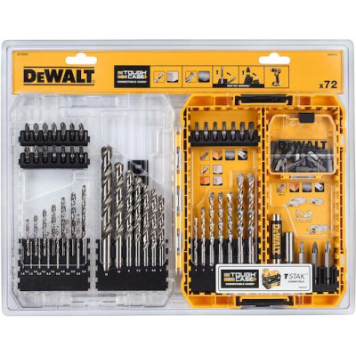 DeWalt urbju un uzgaļu komplekts DT70761-QZ, 72 daļas, ToughCase
