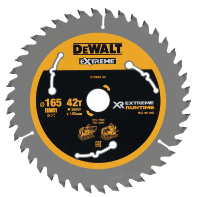 DeWalt EXTREME ripzāģa disks DT99561-QZ 165 x 20 mm 42 zobi
