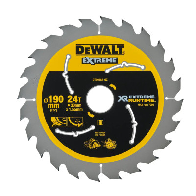 DeWalt XR Extreme Runtime ripzāģa disks DT99562-QZ 190 x 30 mm 24 zobi