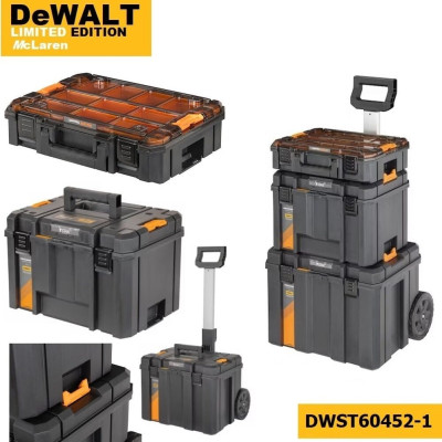 DeWalt instrumentu kastu tornis ar ratiņiem DWST60452-1 TSTAK x McLaren F1 Team, 3 dalių komplektas
