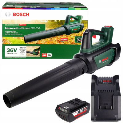 Bosch AdvancedLeafBlower 36V-750 akumulatora lapu pūtējs ar 2,0 Ah akumulatoru