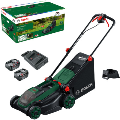 Bosch ROTAK18V2-38 akumulatora zāles pļāvējs 38 cm ar 2 akumulatoriem