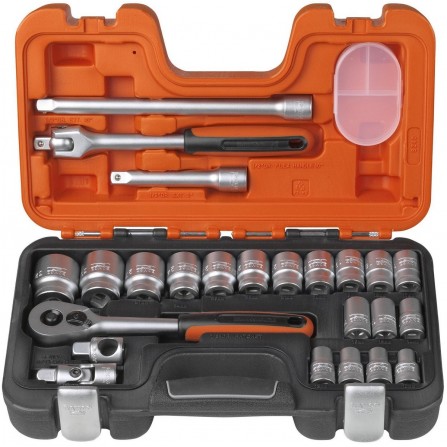 Kontaktligzda un ligzdu komplekts Bahco (S240), 1/2'', 24 gab