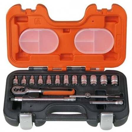 Kontaktligzda un ligzdu komplekts Bahco (S160), 1/4'', 16 gab