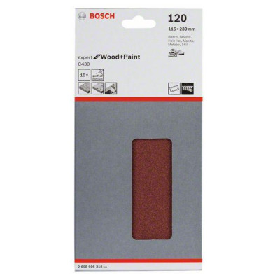 Bosch C430 slīpēšanas loksne 93 × 230 mm, P120, 10 pcs