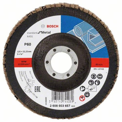 Bosch X431 Standard for Metal lamelu slīpdisks 115 × 22,23 mm, P80