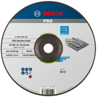Bosch PRO Stainless Steel grinding disc slīpdisks 230 × 6 × 22,23 mm