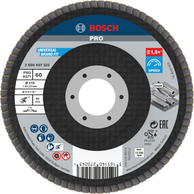 Bosch PRO X571 lamelu slīpdisks 115 mm G60