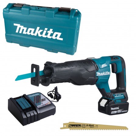 Akumulatora lineārais zāģis Makita (DJR187RT), 18 V, 1 x 5 Ah, lādētājs + maciņš