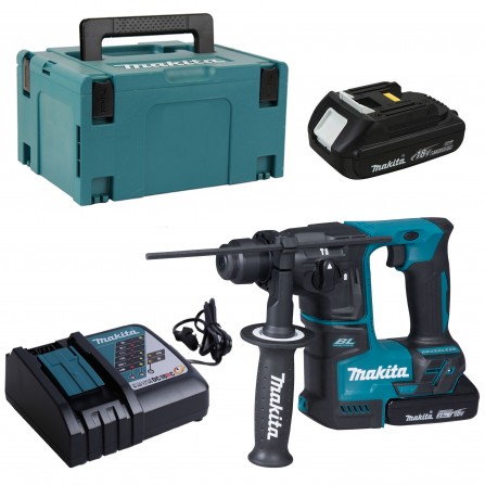 Makita akumulatora urbjmašīna (DHR171RAJ) komplekts, 18 V, 2 x 2 Ah, 1,2 J, lādētājs + korpuss