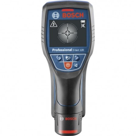 Bezvadu digitālais metāla/vadu detektors Bosch D-TECT 120, 1 x 1,5 Ah + korpuss