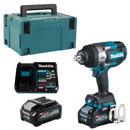 Akumulatora triecienatslēgu komplekts Makita TW001GM201, 40 V, 2 x 4 Ah, lādētājs + futrālis