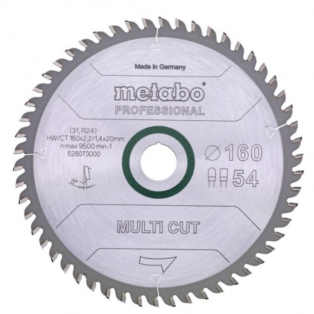 Griešanas disks Metabo ''multi cut - professional'', 165x20 Z54 FZ/TZ 5° (628293000)
